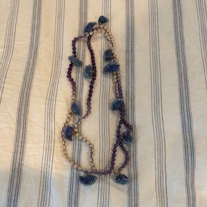 Elegant Purple and Blue Beaded Necklace